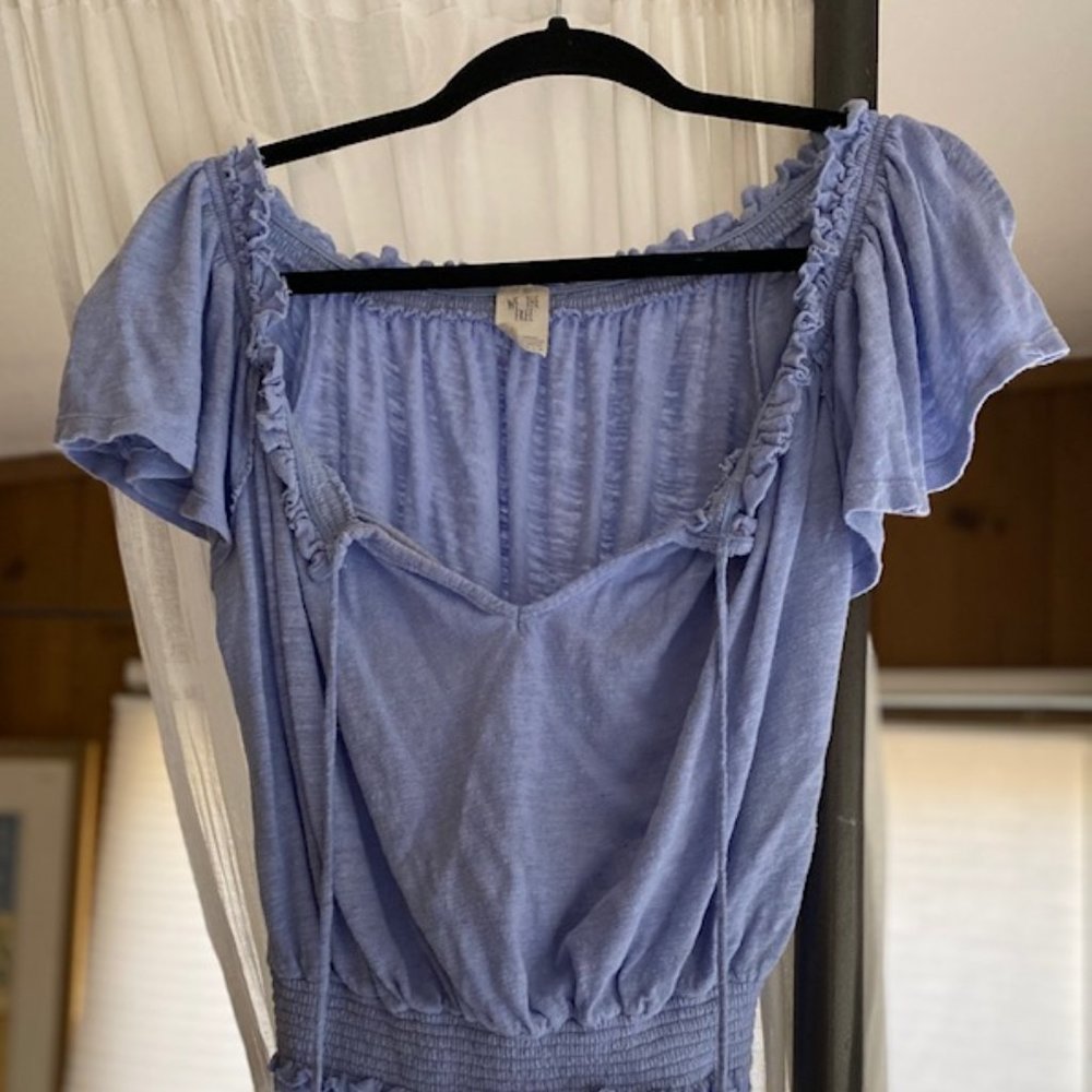 Free People Sky Blue Shirt
